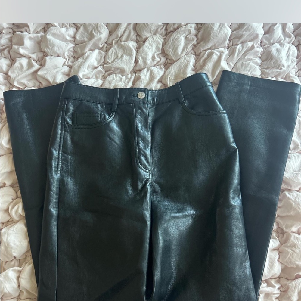 Wilfred Black Leather Flare Jeans